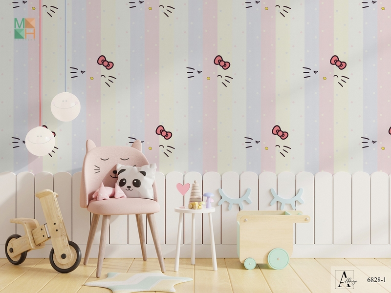 lựa chọn giấy dán tường cho phòng bé gái