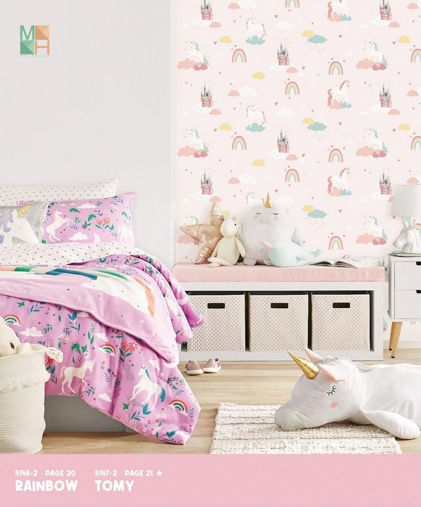 lựa chọn giấy dán tường cho phòng bé gái