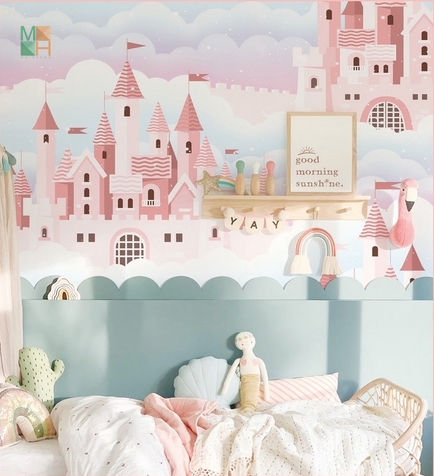 lựa chọn giấy dán tường cho phòng bé gái