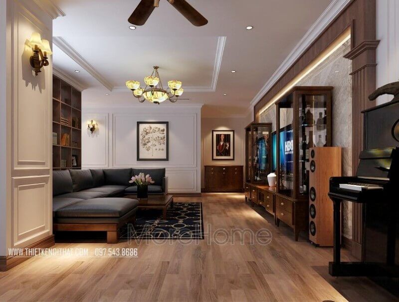 Nội thất phòng khách chung cư của chúng ta có phong cách ấm áp, sang trọng và gần gũi với màu trầm ấn tượng, làm cho mọi người thấy lạ mắt.